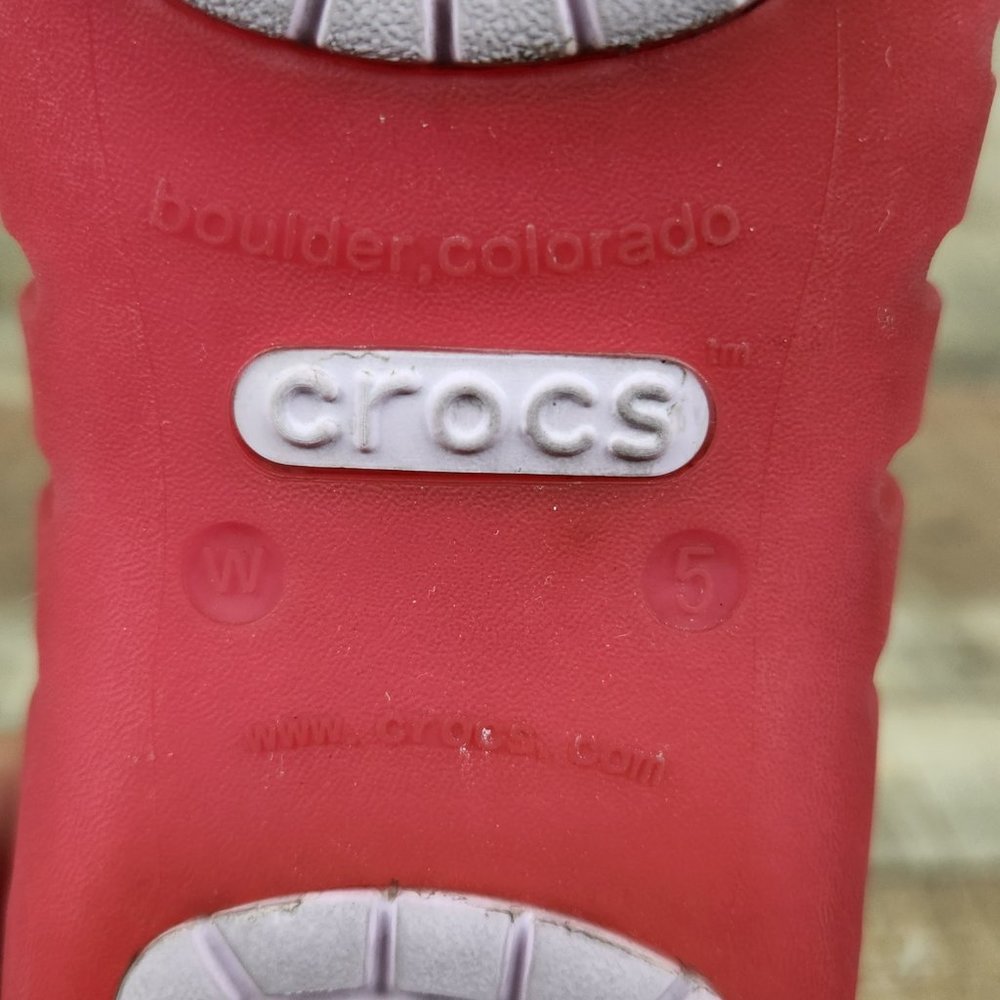 Crocs Adrina II Jelly Flat Women 5 Pink Slip On Sandal Cutout Design Waterproof - Picture 9 of 9